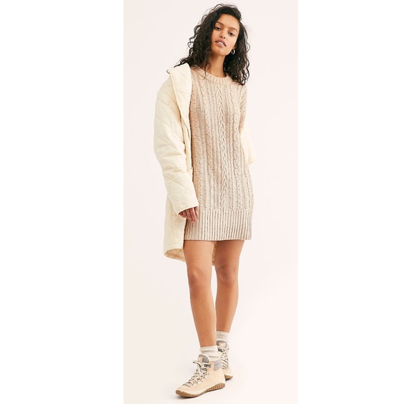 Free People Dresses | Nwt Free People Good As Gold Cable Knit Sweater | Color: Gold | Size: S | Pm-08336206's Closet